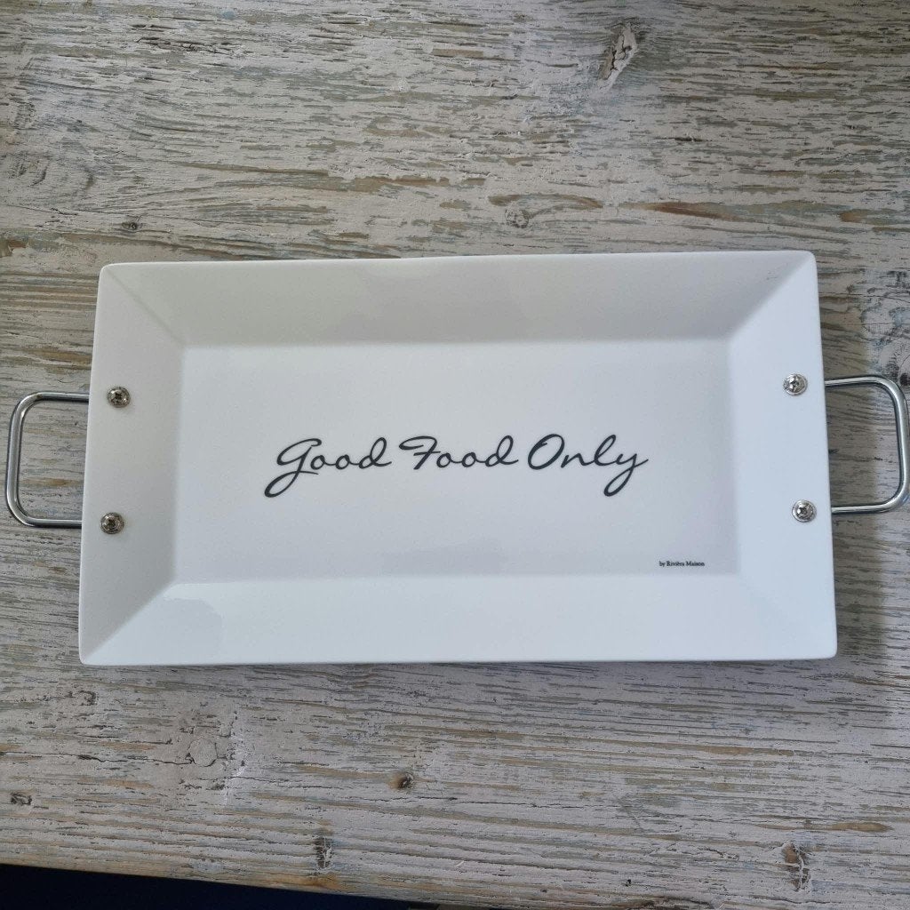 RIVIERA MAISON porseleinen serveerschaal 'Good Food Only', Ophalen, Gebruikt, Overige merken, Schaal of Schalen