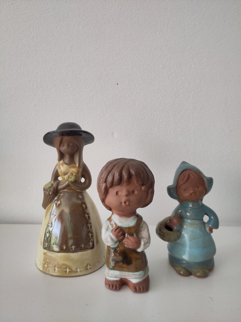 Scandinavische Keramiek Beeldjes Set UCTCI, Ophalen of Verzenden, Zo goed als nieuw, Mens