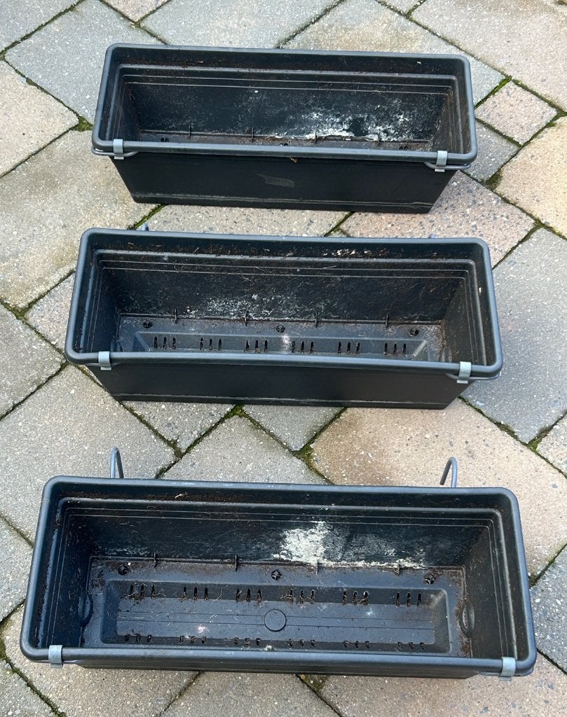 Diverse bloembakken voor op te hangen, Tuin en Terras, Ophalen, Kunststof, Gebruikt, Minder dan 30 cm