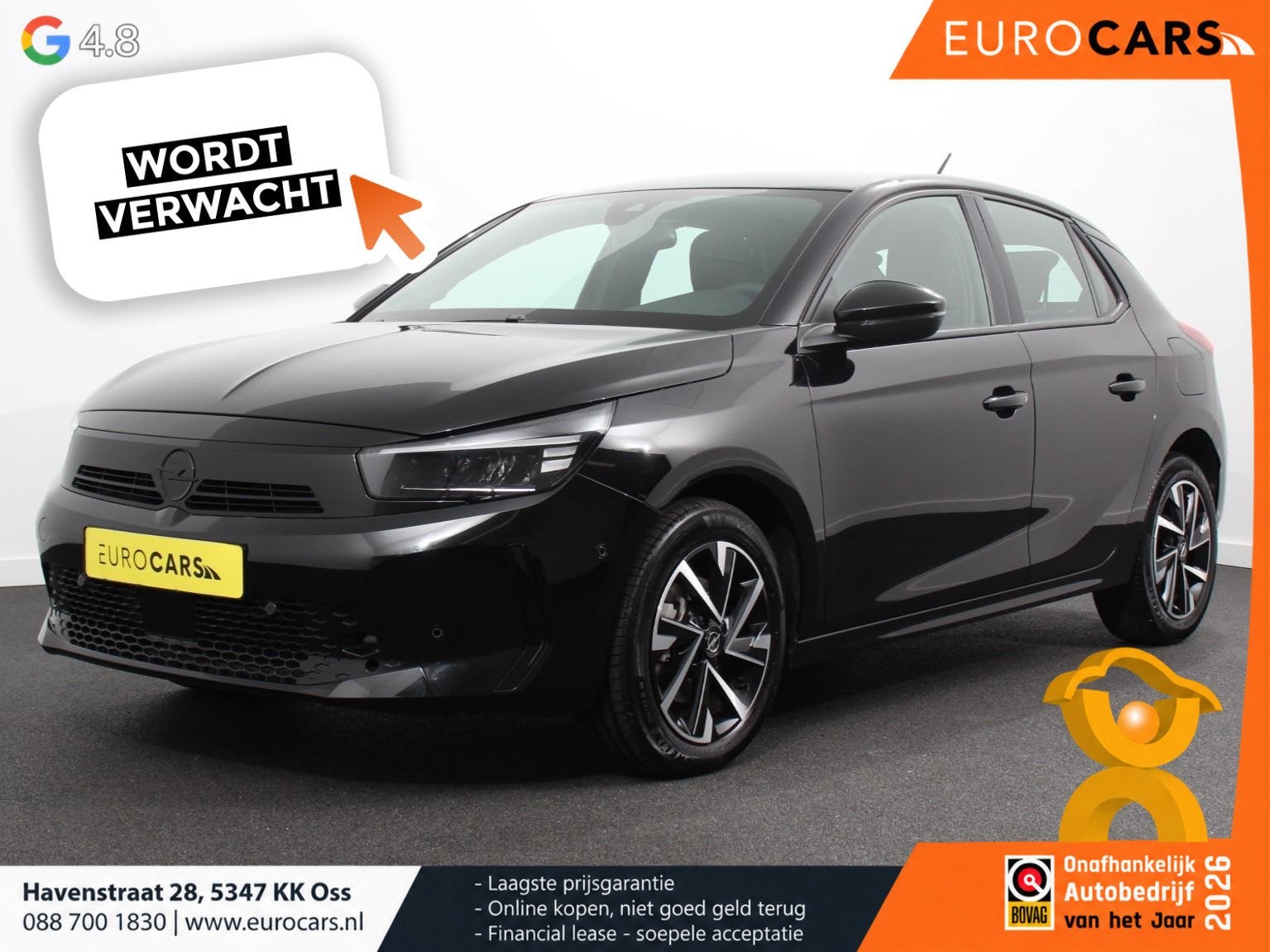 Opel Corsa 1.2 Turbo GS Navigatie Apple Carplay/Android Auto, Auto's, Voorwielaandrijving, Gebruikt, Zwart, Handgeschakeld
