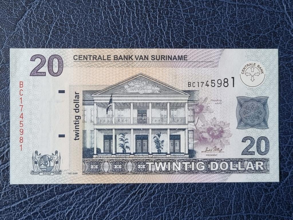 20 srd dollar 2009 suriname, Ophalen of Verzenden, 10 gulden