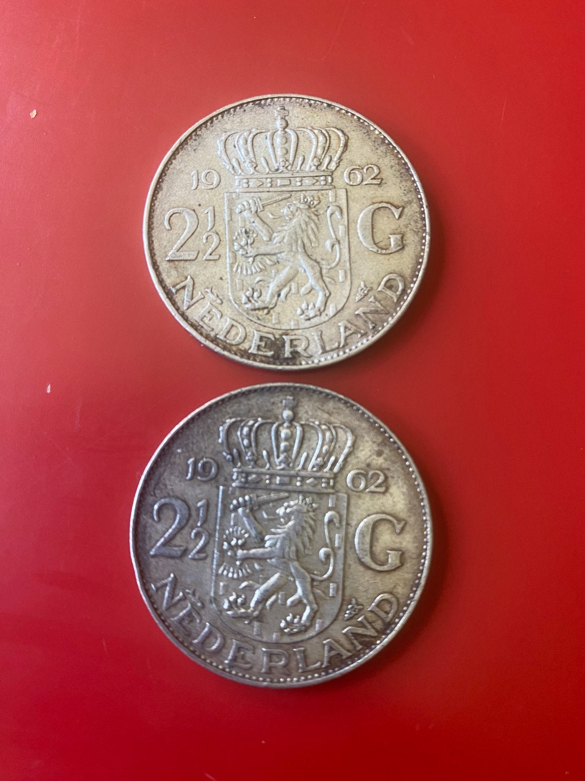 2 zilveren rijksdaalders 1962, Ophalen of Verzenden, Koningin Juliana, 2½ gulden