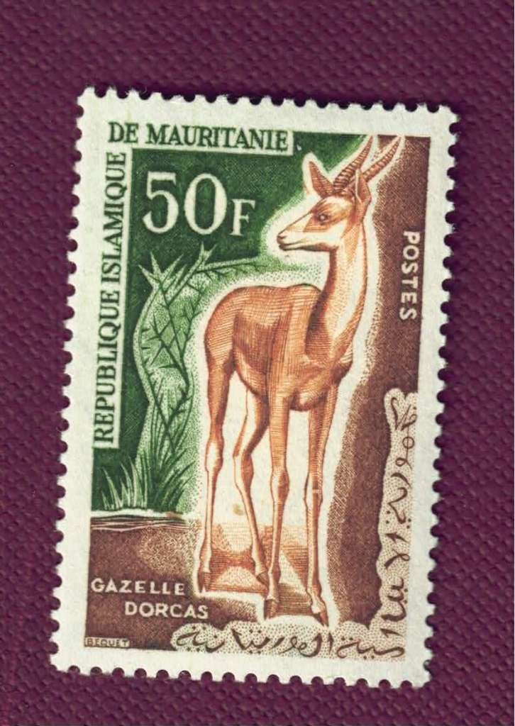 Fauna - Dieren - Gazelle - Mauritanie - 50 F - postfris, Postzegels en Munten, Ophalen of Verzenden, Postfris, Dier of Natuur