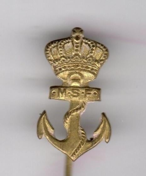 Speldje ANKER MET KROON MARINE MSF GOUDKLEURIG (A9), Verzamelen, Speldjes, Pins en Buttons, Gebruikt, Overige onderwerpen, Verzenden
