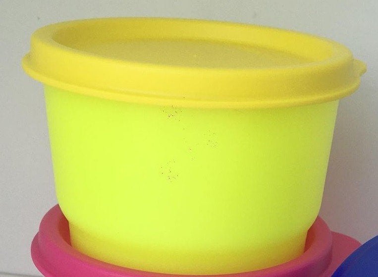 Tupperware Snackcup 120ml Geel Set van 3 Nieuw, Geel, Overige typen, Nieuw, Ophalen of Verzenden
