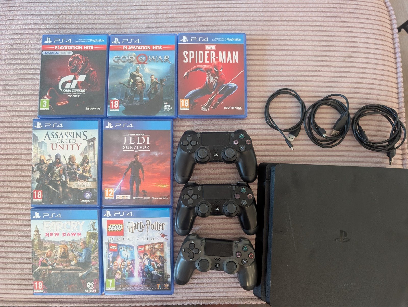 PlayStation 4 Slim 1TB met 3 controllers en 7 games, Spelcomputers en Games, Spelcomputers | Sony PlayStation 4, Ophalen, Met games