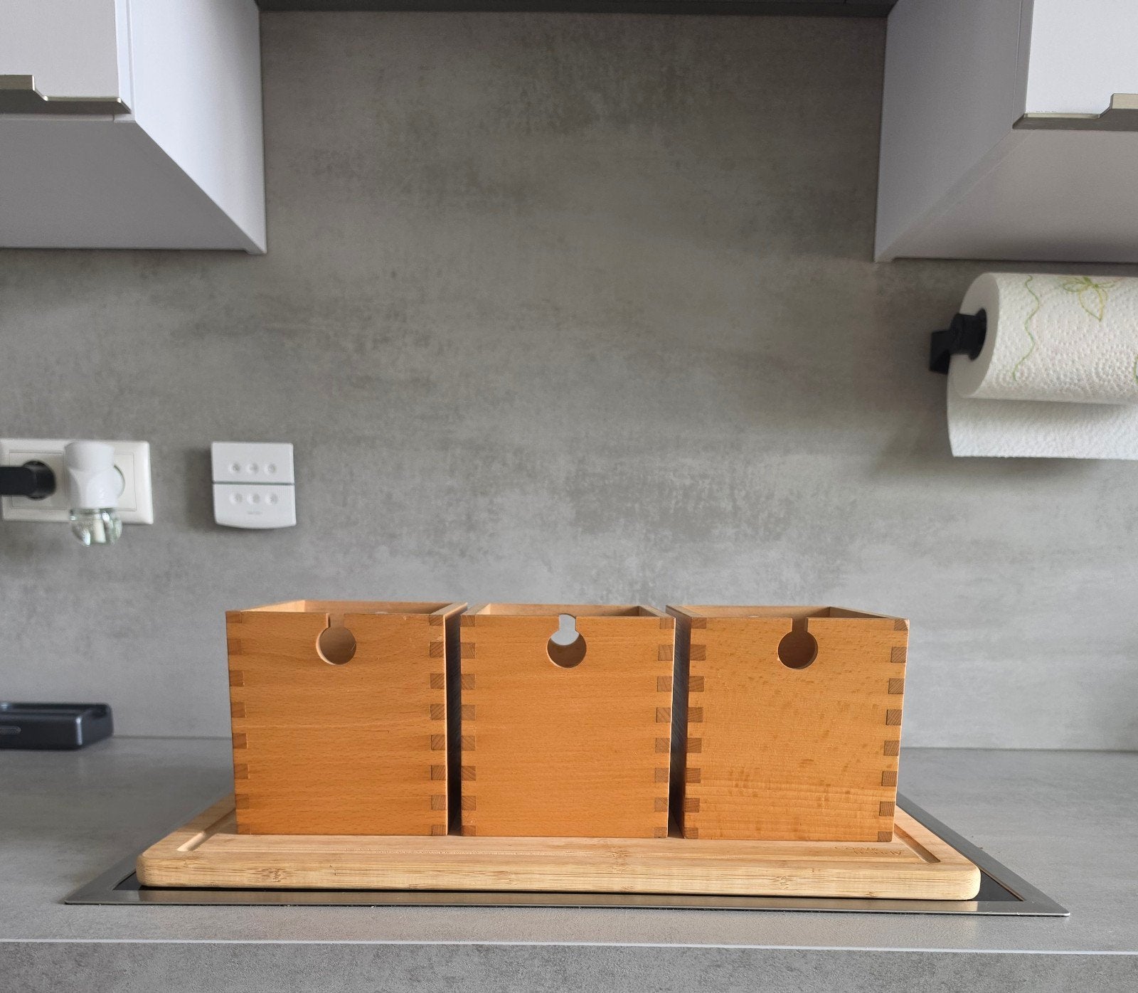 Set van 3 houten opbergbakjes, Ophalen, Minder dan 50 cm, Gebruikt, Minder dan 50 cm