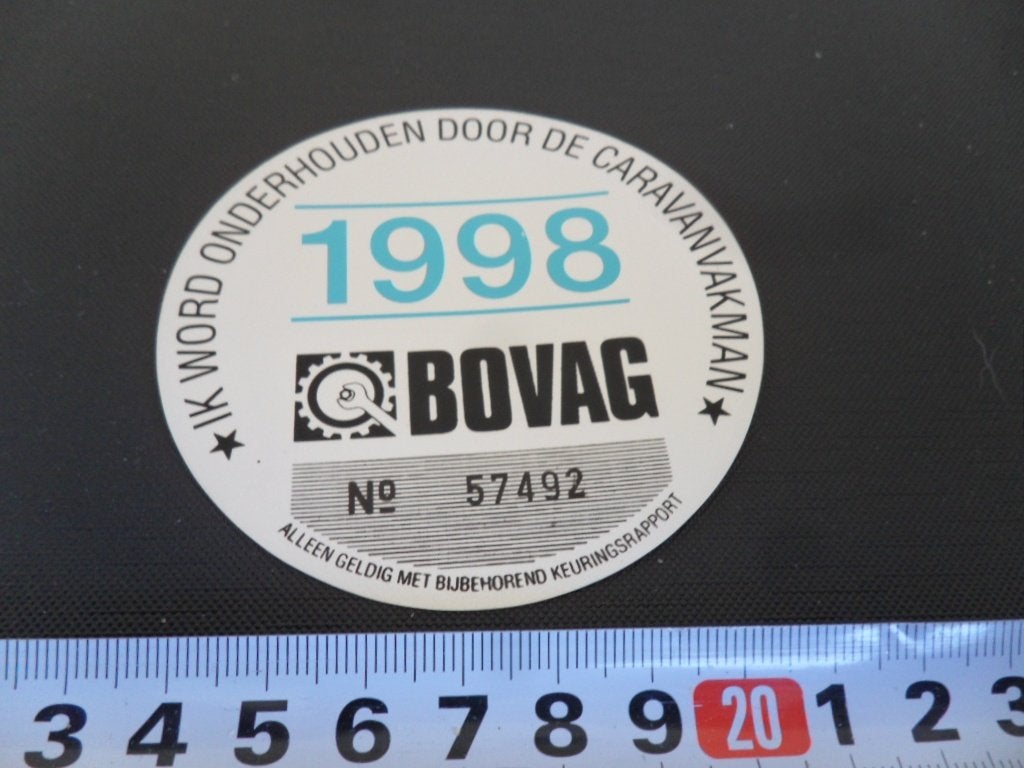 sticker BOVAG 1998  Caravanvakman  div nummers *, Ophalen, Zo goed als nieuw