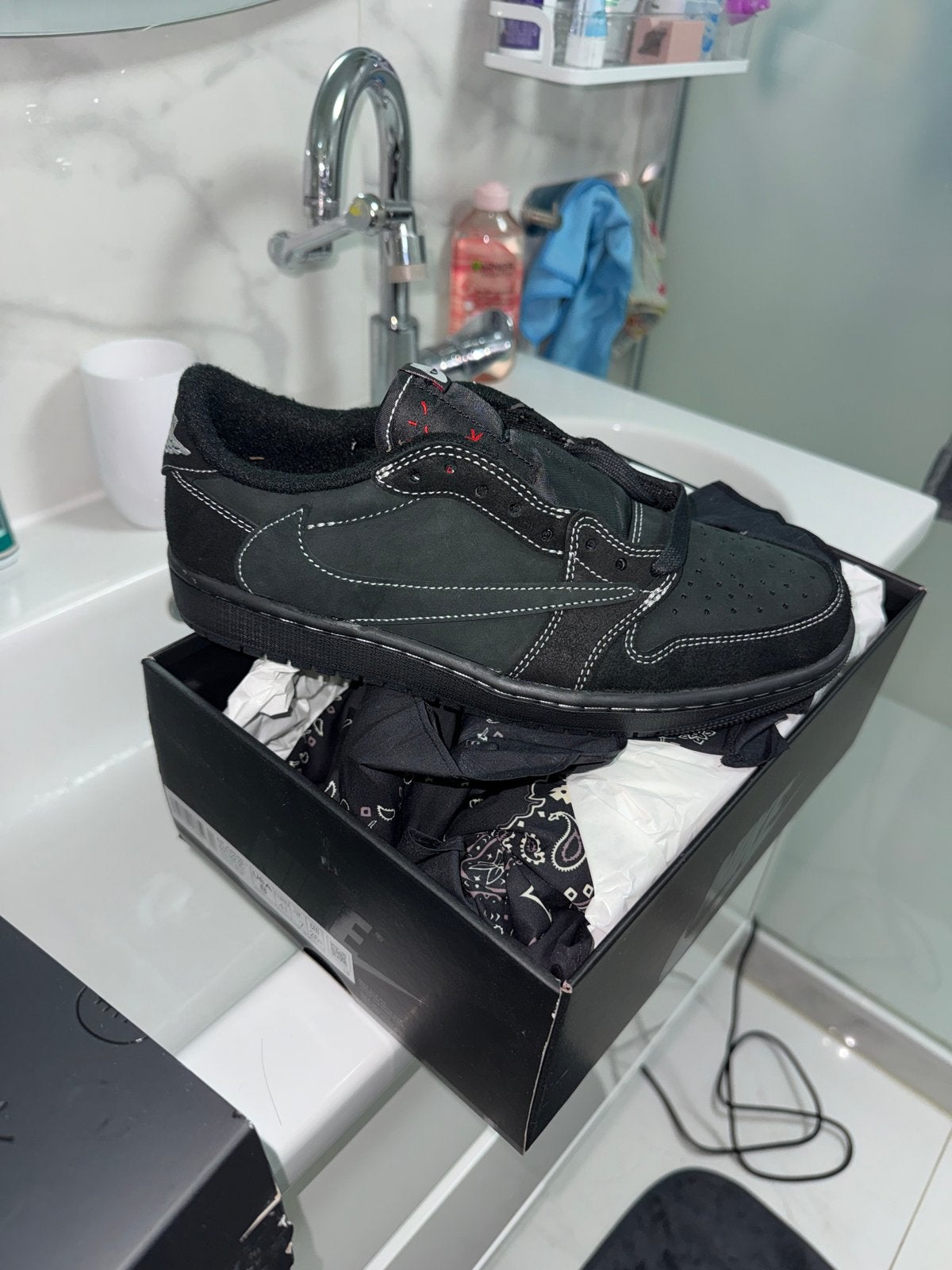 Nike Air Jordan 1 Low Travis Scott Black Phantom, Ophalen, Zwart, Nieuw, Sneakers of Gympen