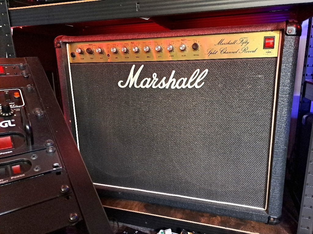 Marshall Split Channel Reverb, Muziek en Instrumenten, Versterkers | Bas en Gitaar, Ophalen, Gebruikt, Minder dan 50 watt