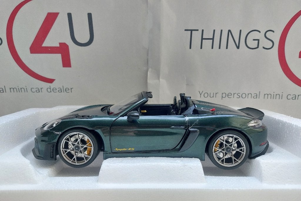 Norev 1:18 Porsche 718 Spyder RS met Weissach Package groen, Ophalen of Verzenden, Nieuw, Auto, Norev