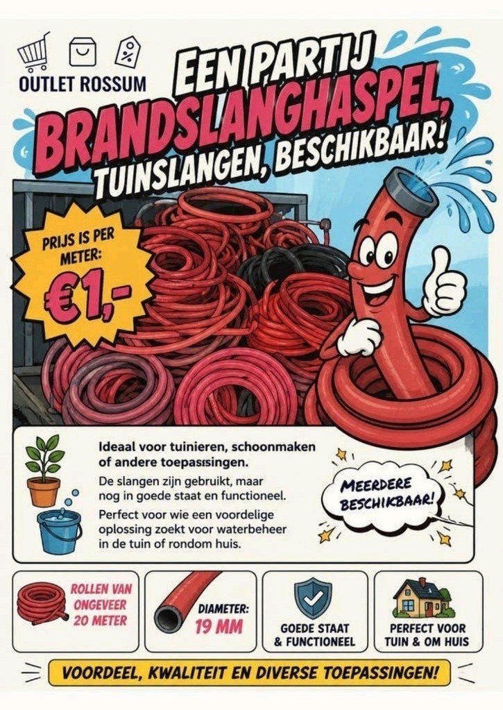 brandslanghaspel slang, Tuinslang, Tuin en Terras, Ophalen, Gebruikt, Tuinslang