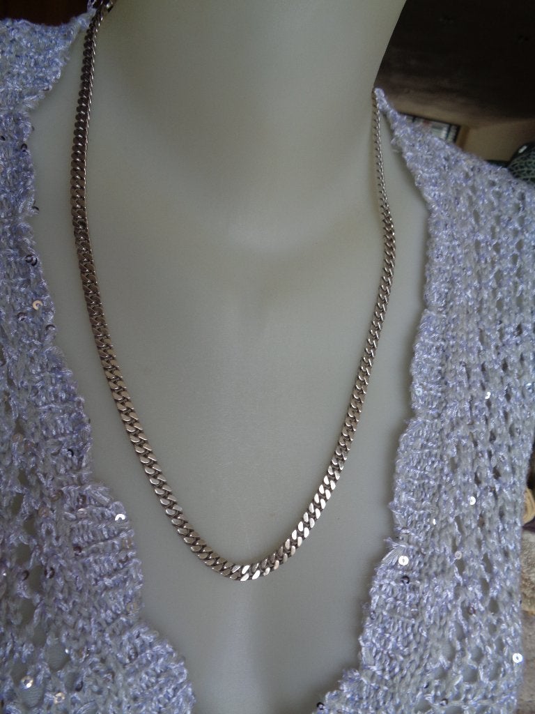 zilveren lange gourmet ketting [591], Sieraden, Tassen en Uiterlijk, Kettingen, Verzenden, Zo goed als nieuw, Zilver, Zilver