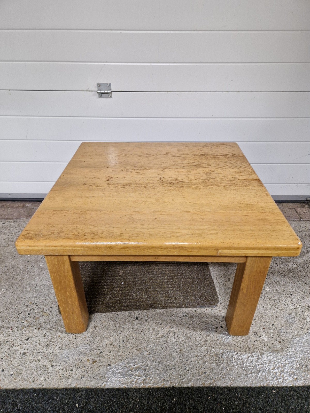 Massief eiken bijzettafel, Vierkant, 55 tot 75 cm, Zo goed als nieuw, Hout