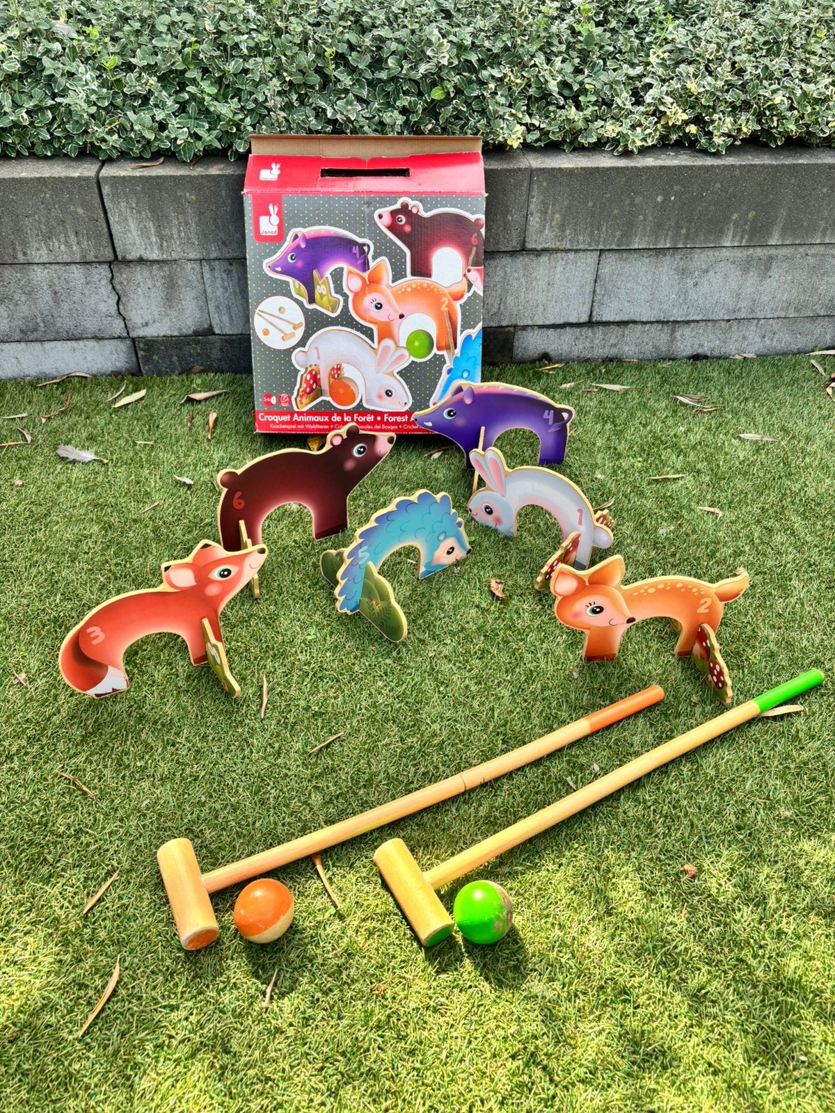 Janod bosdieren croquet 3+, Ophalen of Verzenden, Gebruikt