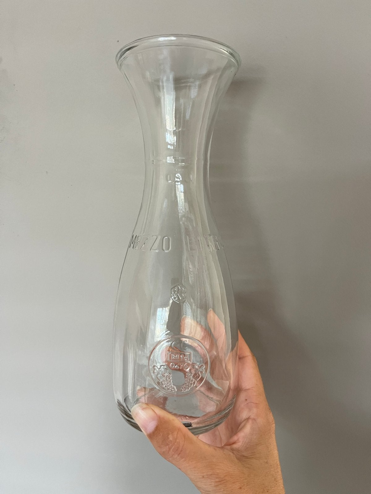 Glazen karaf Mezzo Litro 0.5L, Glas of Glazen, Nieuw, Ophalen of Verzenden, Glas