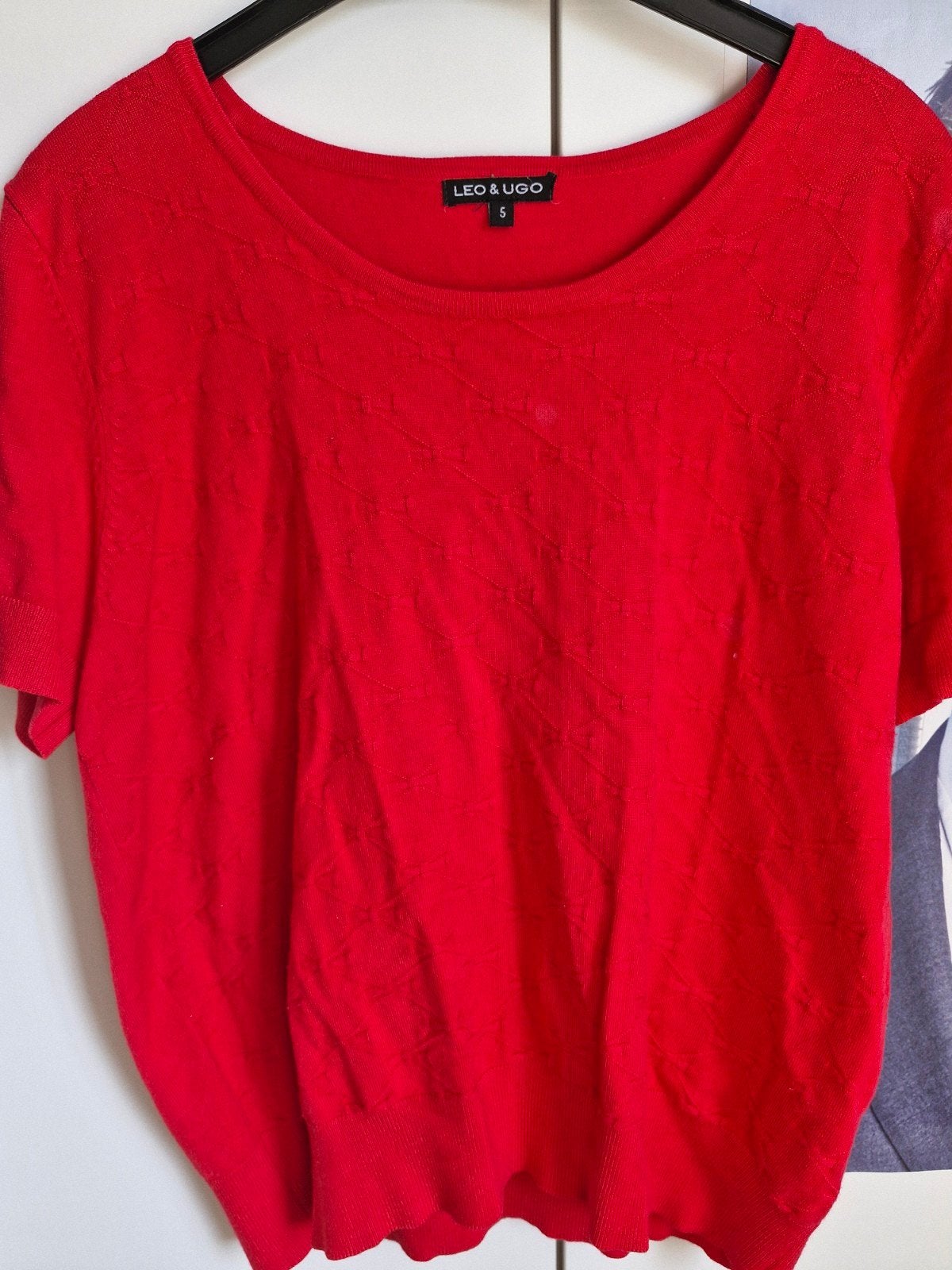 44, Rood shirt van Leo & Ugo, Leo & Ugo, Maat 42/44 (L), Ophalen of Verzenden, Zo goed als nieuw