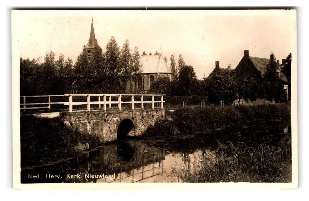 Nieuwland, (bij Meerkerk) Ned. Herv. Kerk, Verzenden, 1940 tot 1960, Gelopen, Utrecht