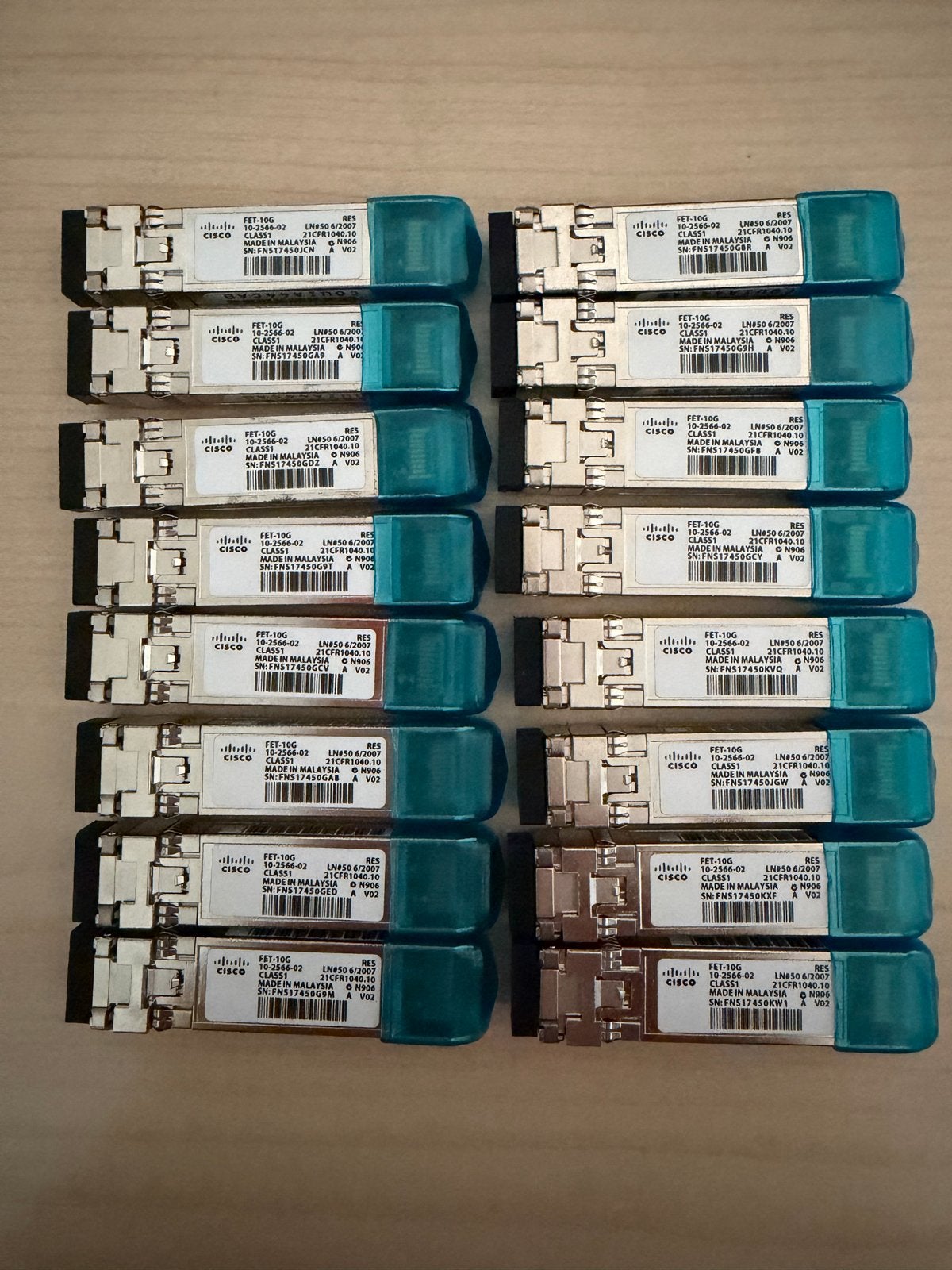 Cisco FET-10G Transceiver Modules (16 stuks), Computers en Software, Ophalen of Verzenden, Gebruikt