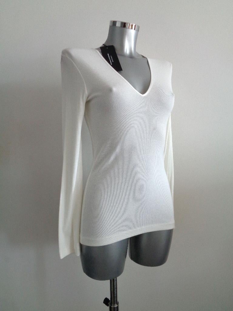 Strenesse-Gabrielle Strehle witte longsleeve, 38 Nieuw, Maat 38/40 (M), Strenesse, Wit, Nieuw
