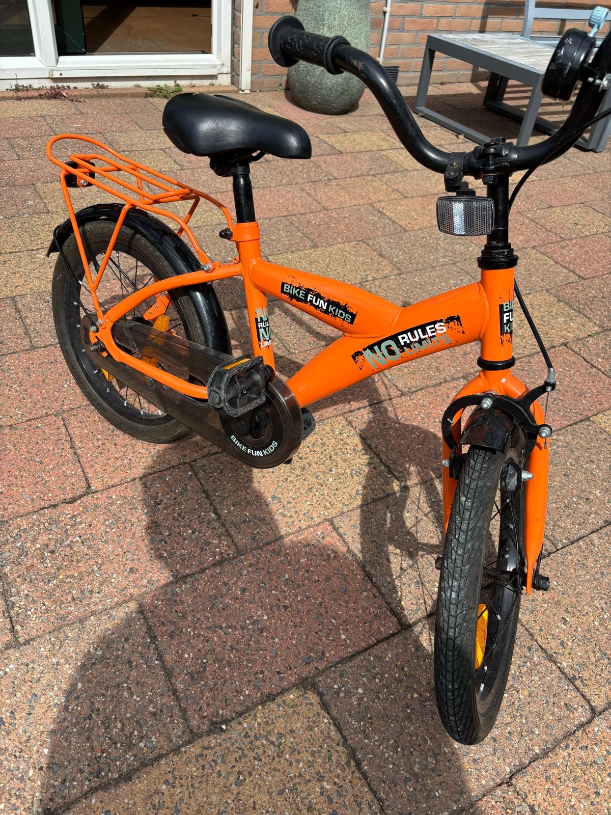 Bike Fun Kids 16 inch kinderfiets - Oranje, Ophalen, Gebruikt, Terugtraprem, 16 tot 20 inch