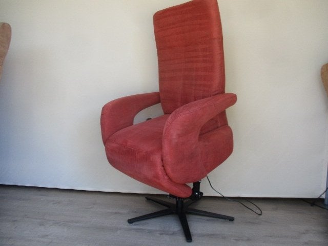 KEURIGE Himolla sta-op relax fauteuil stof steenrood medium, Minder dan 75 cm, Ophalen of Verzenden, Zo goed als nieuw, Overige materialen