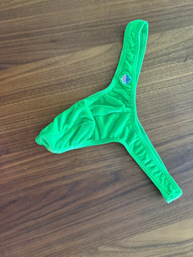 noen groene fluwelen herenstring, string, maat M,, Ophalen, Groen, Slip