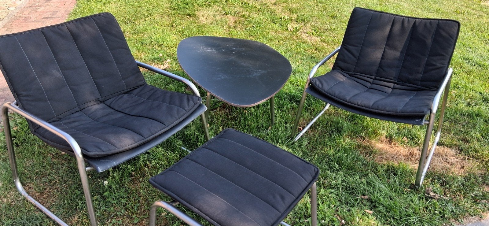 4 Seasons Outdoor rvs loungesetje retro vintage uitstraling, Zo goed als nieuw, Loungeset, Bijzettafel, Ophalen