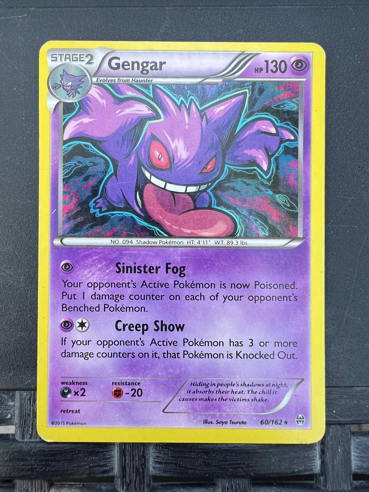 Gengar 60/162 Breakthrough Vintage Pokémon Kaart, Ophalen of Verzenden, Gebruikt, Losse kaart