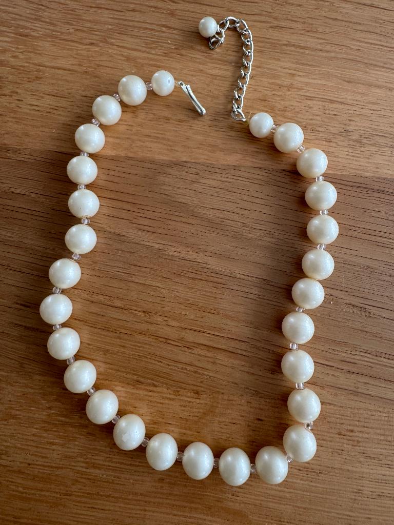Parelketting, Ophalen of Verzenden, Zo goed als nieuw, Wit, Overige materialen