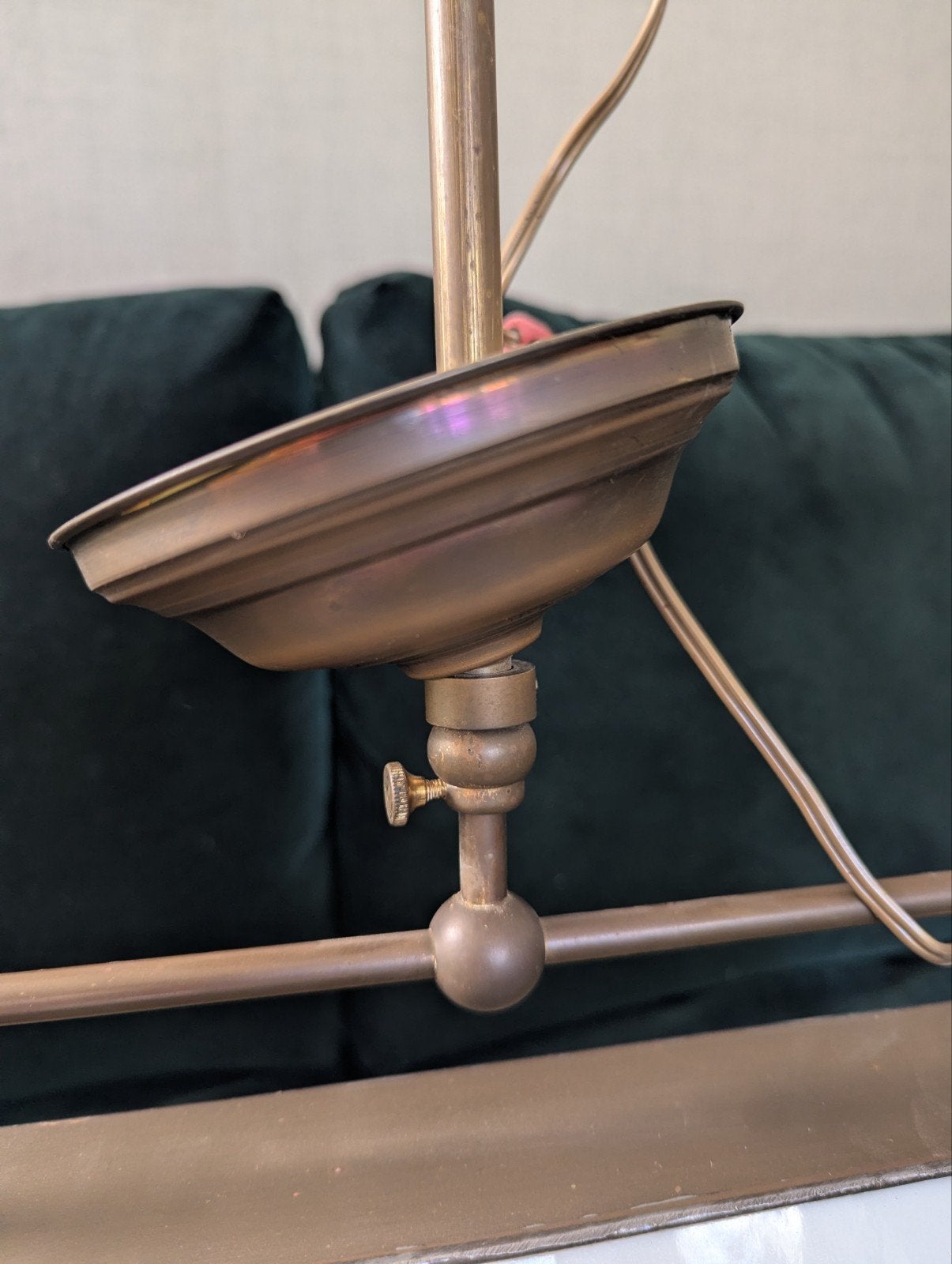 Verstelbare Biljartlamp in Oude Stijl - Koper & Glas, Ophalen