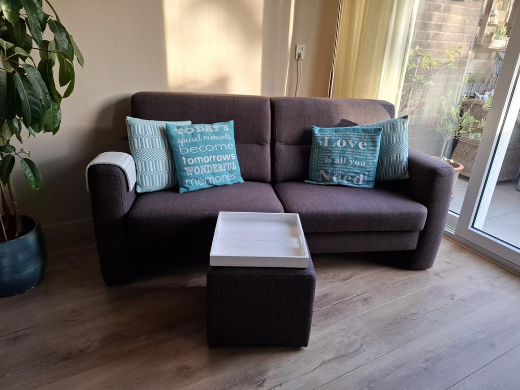 Bank en twee fauteuilles ophalen in Hoofddorp, Ophalen, Gebruikt, 75 tot 100 cm