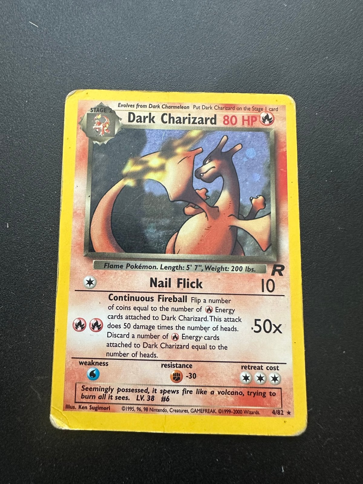 Dark Charizard Pokémon Kaart - Zeldzaam, Ophalen, Gebruikt, Losse kaart