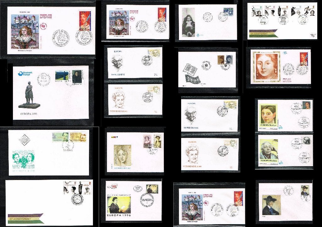 61x FDC's Europa CEPT 1996 [C96], Ophalen of Verzenden, Europa