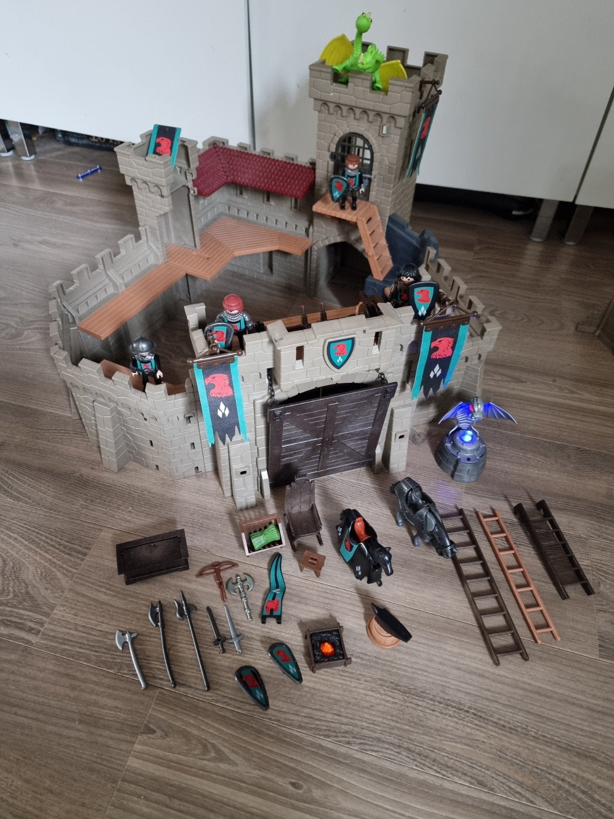 Playmobil 4866 Kasteel van de Valkenridders met extra draken, Kinderen en Baby's, Ophalen, Complete set, Zo goed als nieuw, Kasteel/Fort