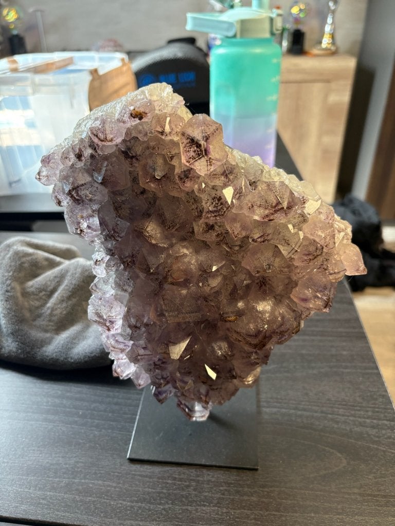 Grote Amethist Cluster op Standaard 3,4 kg, Ophalen, Fossiel