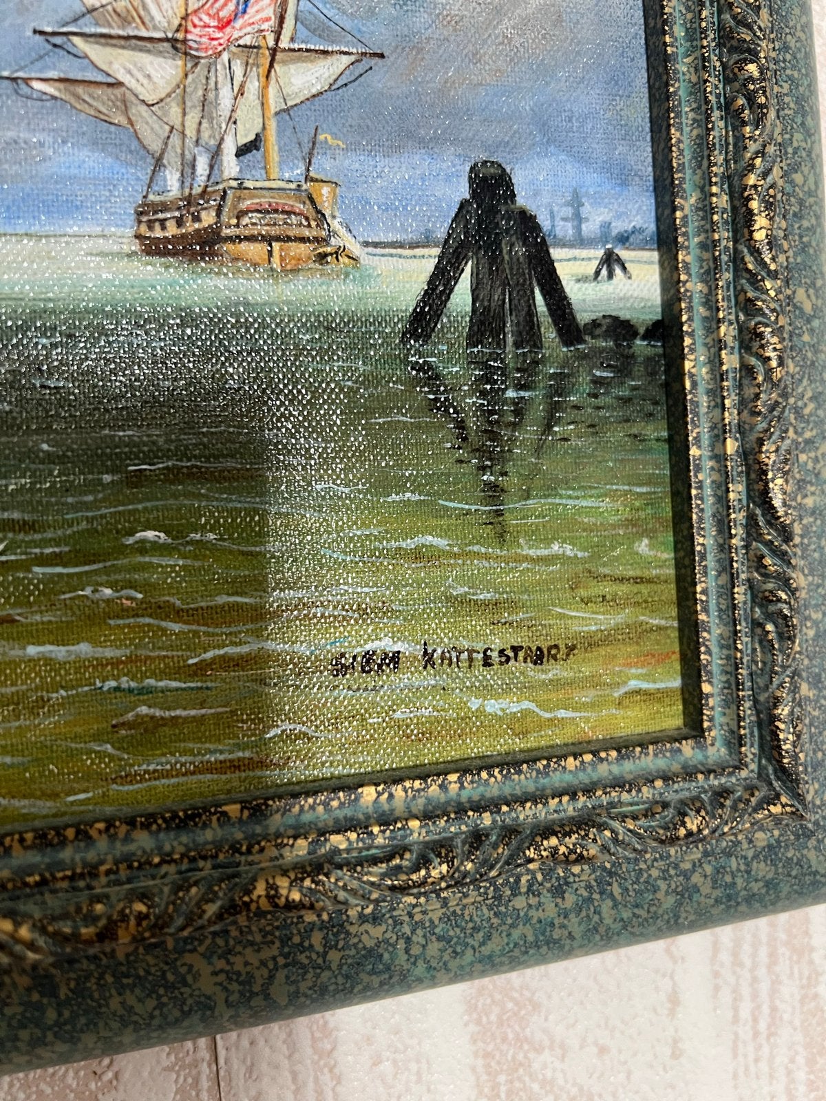 Maritiem Schilderij: Zeilschepen op Zee, gesigneerd, Ophalen, Maritiem / water, Doek, Gesigneerd