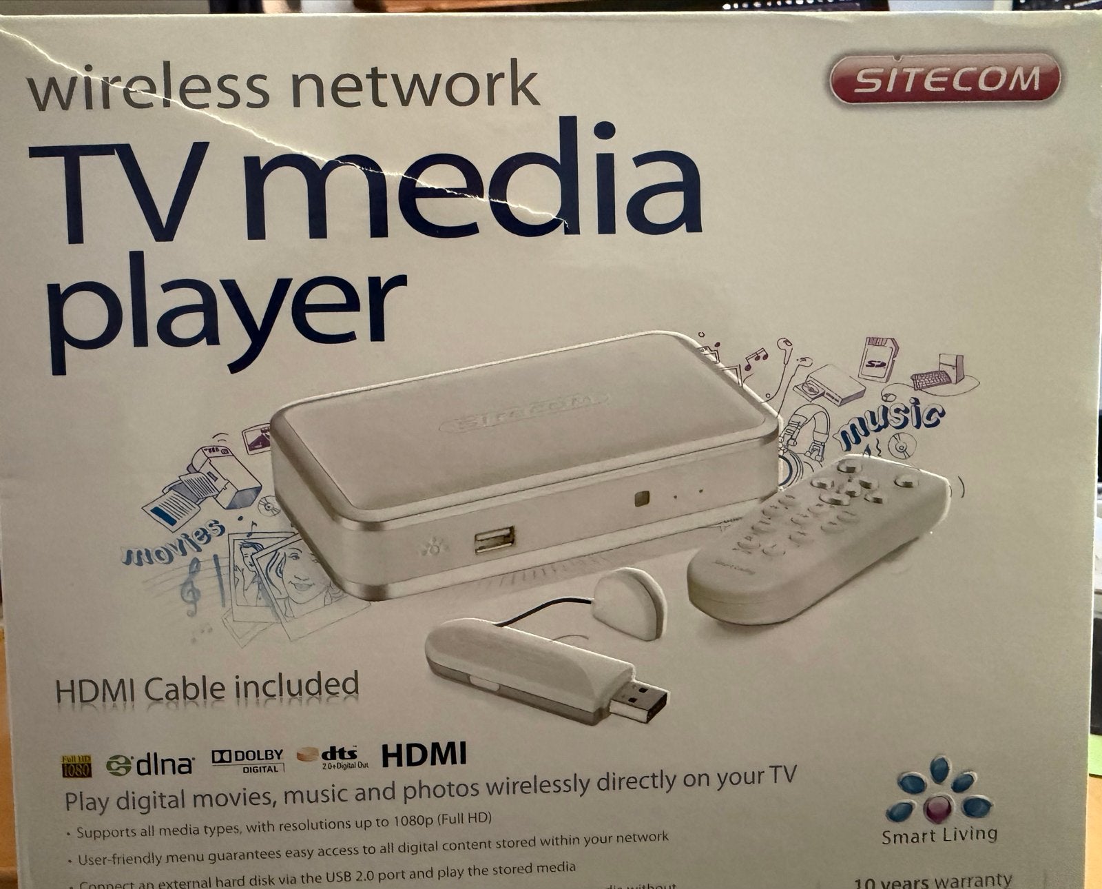Sitecom Wireless Network TV Media Player Full HD, Audio, Tv en Foto, Mediaspelers, Ophalen of Verzenden, Zo goed als nieuw, HDMI