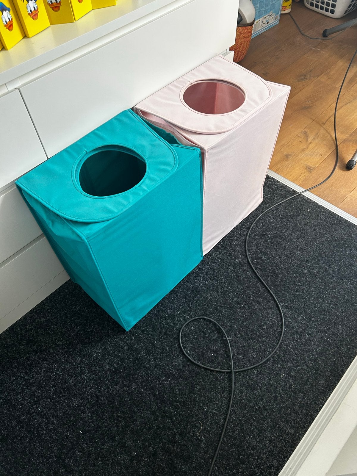 Brabantia wasmand / waszak blauw en roze, Ophalen, Gebruikt, Meerkleurig, Textiel