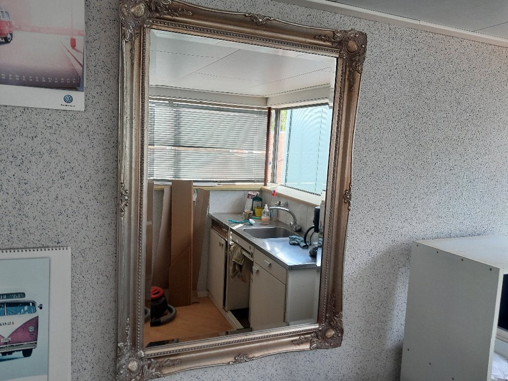 Spiegel, facet met sierlijst, Ophalen, Gebruikt, 100 tot 150 cm, Rechthoekig