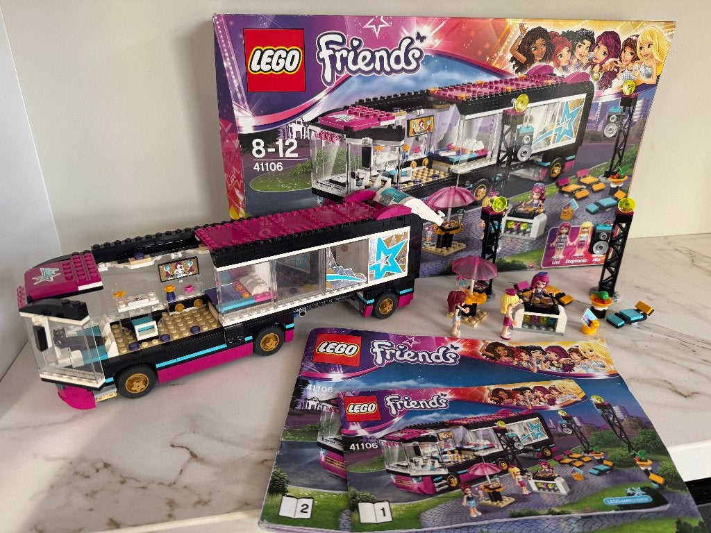 41106 LEGO Pop Star Tour Bus COMPLEET, Gebruikt, Lego, Inclusief accessoires, Friends