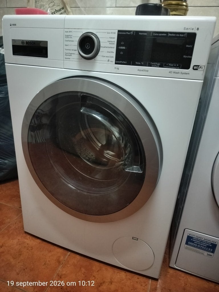 Bosch WAXH2K75NL Wasmachine - 9kg, i-DOS, Home Connect, Ophalen, 1200 tot 1600 toeren, Gebruikt, 8 tot 10 kg
