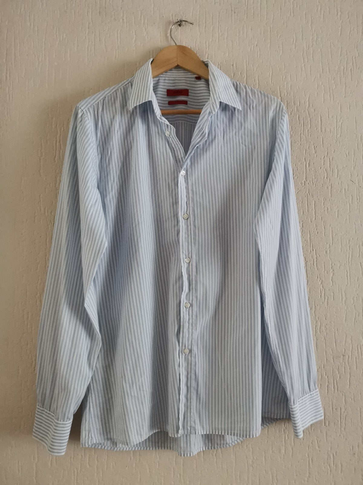 Hugo Boss overhemd, Verzenden, Zo goed als nieuw, Blauw, Halswijdte 41/42 (L)