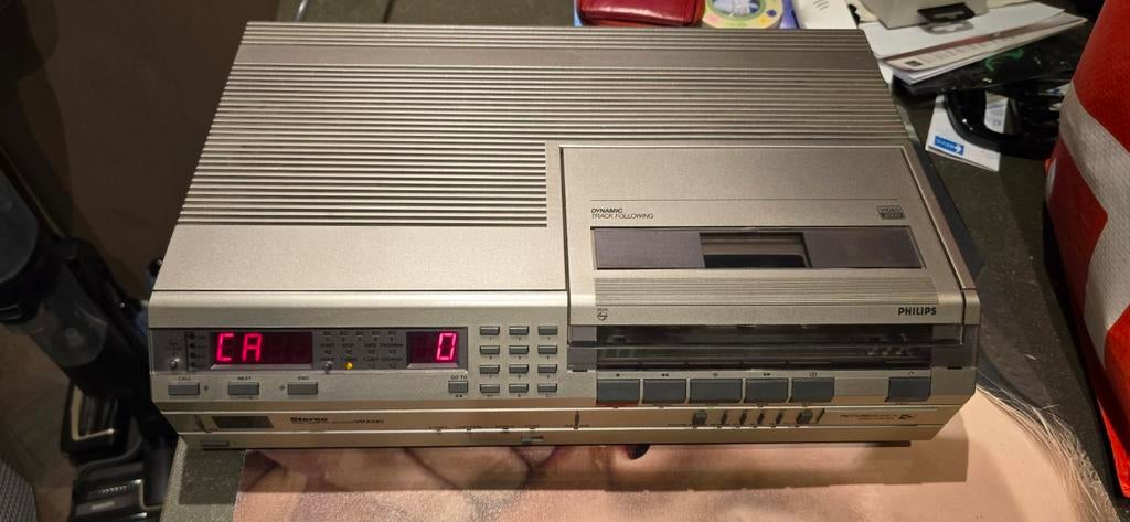 Philips Stereo Cassette Recorder VR2340 - Vintage Video 2000, Ophalen of Verzenden, Gebruikt, Video 2000-speler of -recorder