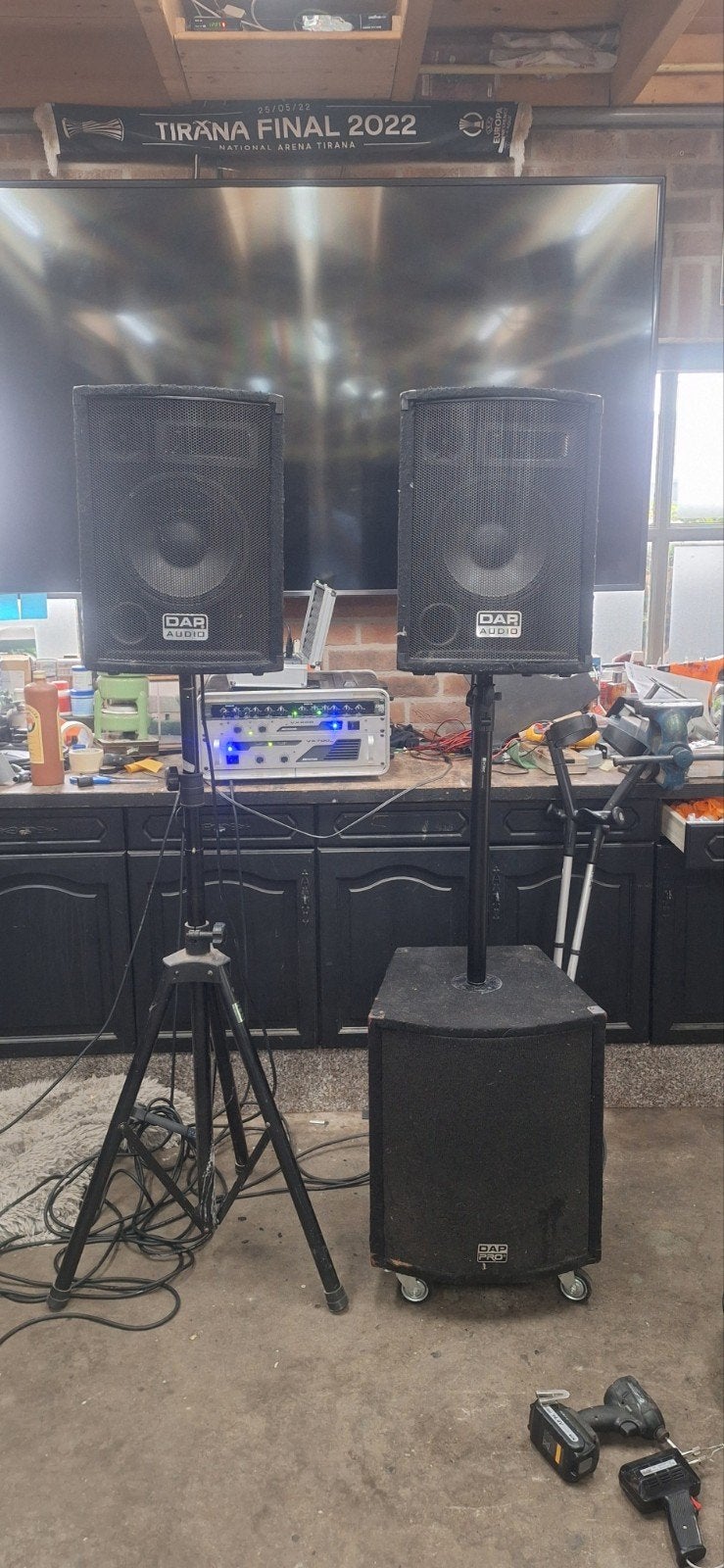 Complete Dap speakerset inclusief alle toebehoren en flightc, Inclusief standaarden, Gebruikt, Speakerset, Ophalen
