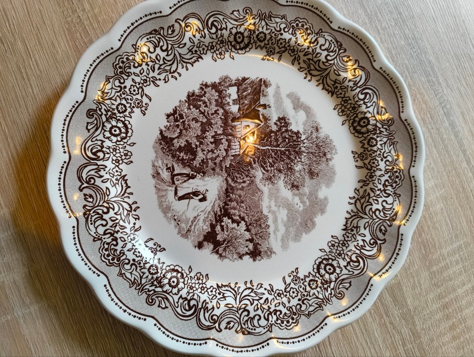 Vintage keramiek bord 'Swiss Landscape' - Made in Italy, Ophalen of Verzenden