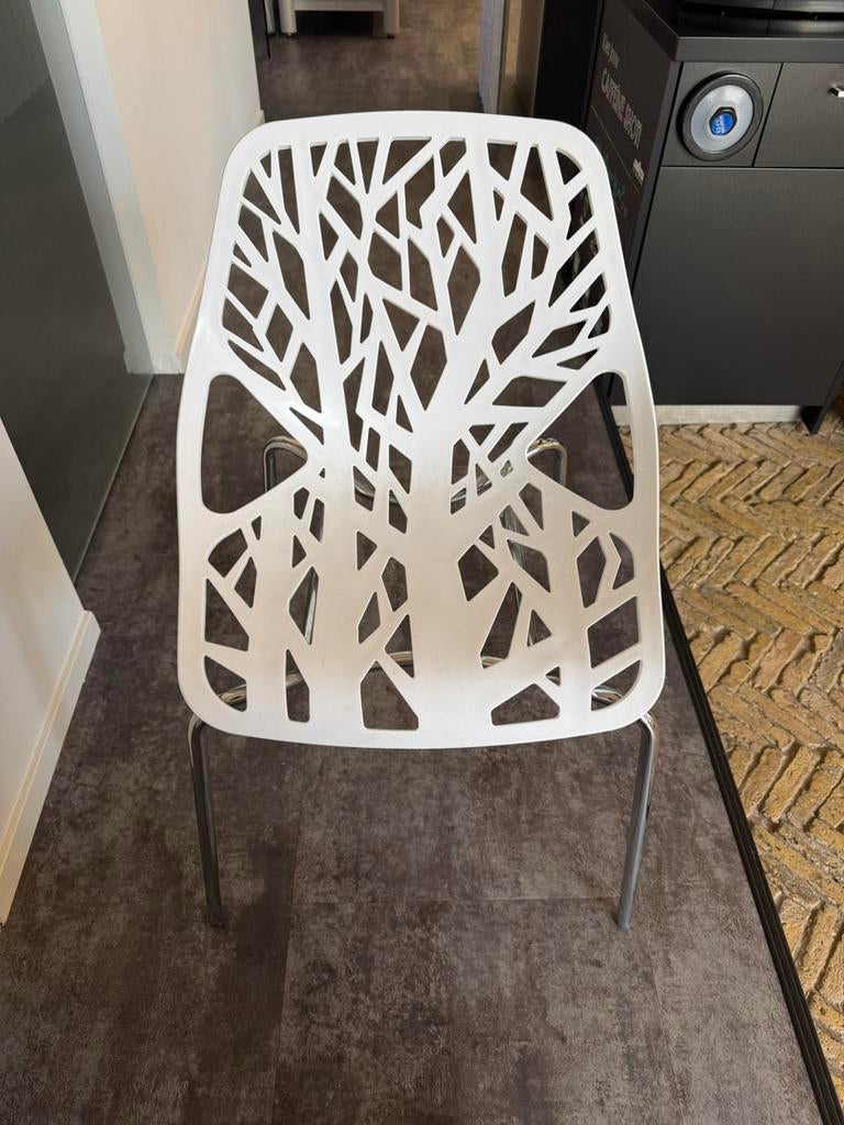 Design stoel forest, Huis en Inrichting, Ophalen, Kunststof, Wit, Zo goed als nieuw