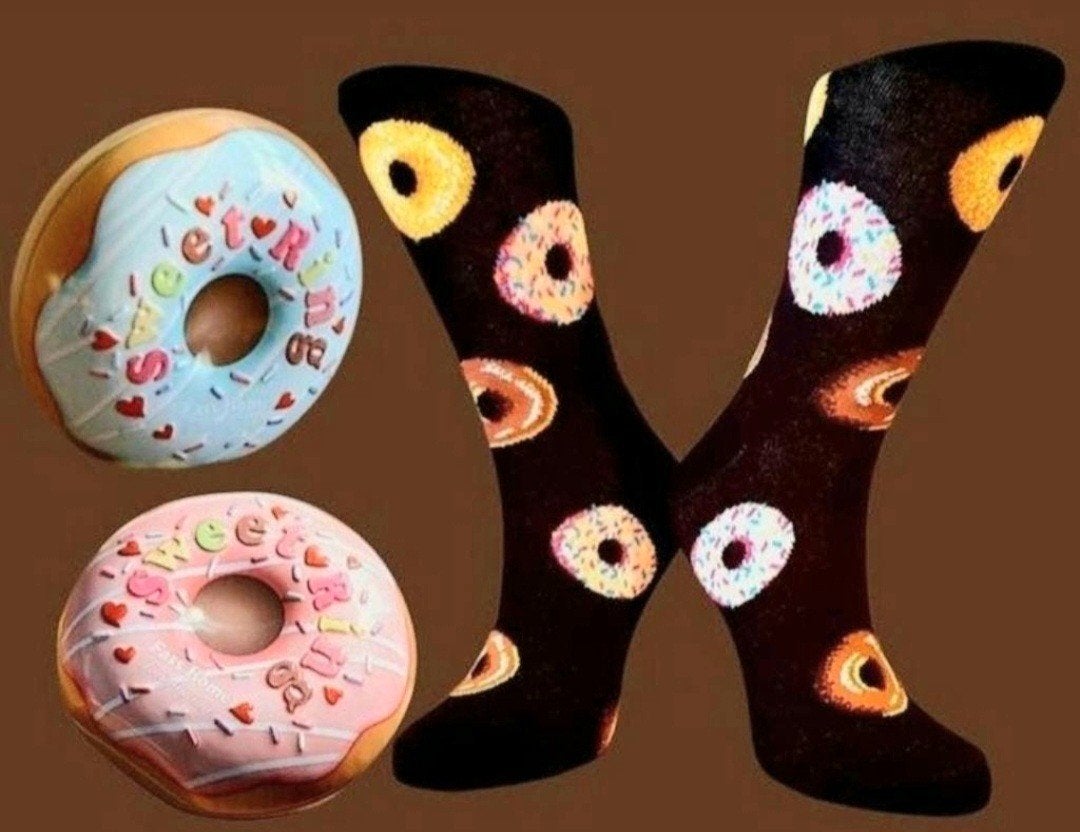 DONUTS SOKKEN + 2 OPBERG BLIKJES DONUTS, Ophalen of Verzenden, Nieuw