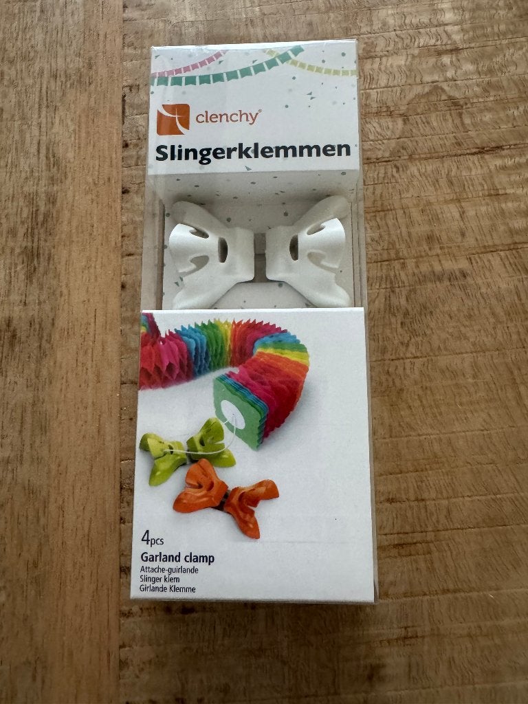 Clenchy Slinger Klemmen - 4 stuks, Ophalen of Verzenden, Zo goed als nieuw, Versiering, Verjaardag