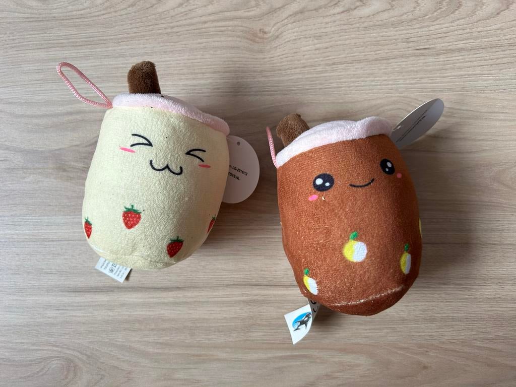 Boba Tea Knuffels - Set van 2 - Nieuw, Overige typen, Nieuw, Ophalen of Verzenden, Meerkleurig